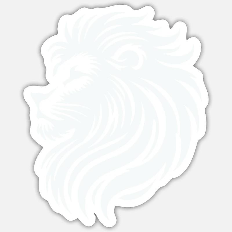 Lion Drawing Animal - Sticker size S (10 x 10 cm) - white matte
