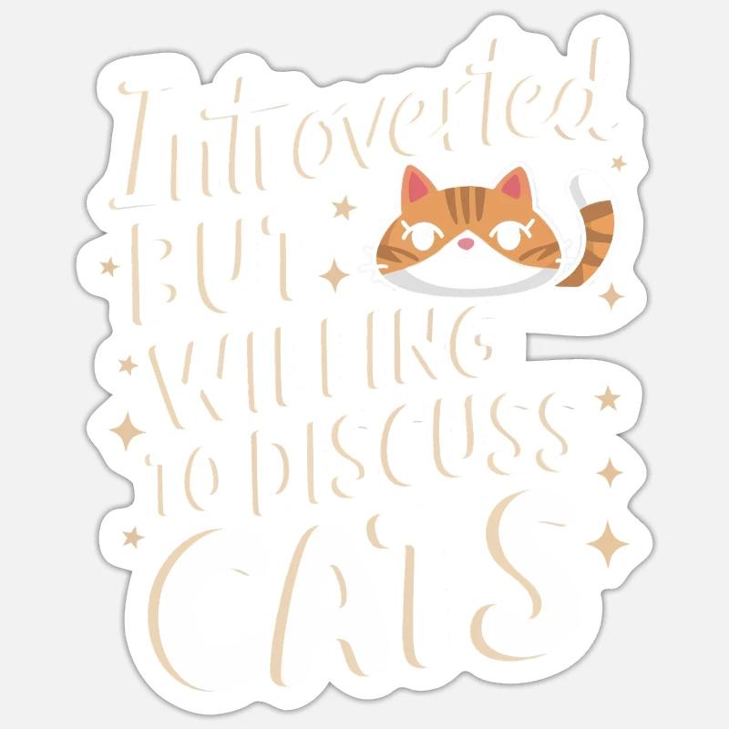 Introverti, antisocial, introverti - Sticker taille S (10 x 10 cm) - blanc mat