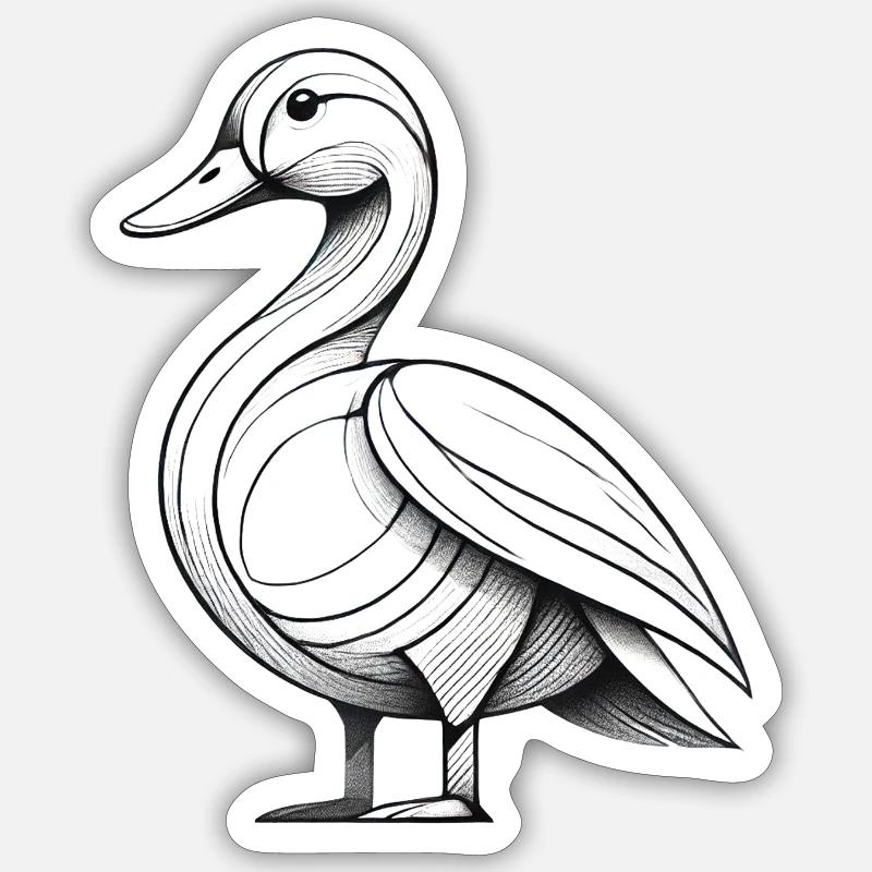 Le Canard - Sticker taille S (10 x 10 cm) - blanc mat
