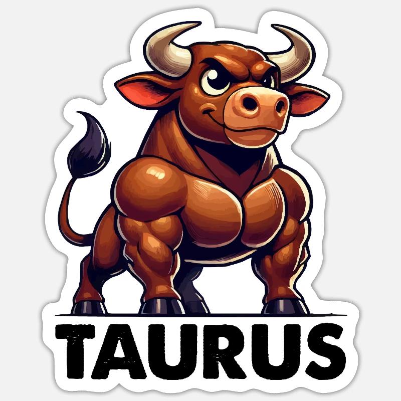 stier comic - Sticker Größe S (10 x 10 cm) - Mattweiß