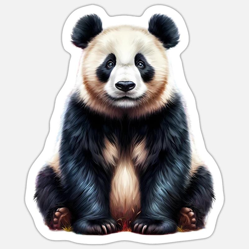 Panda - Sticker taille S (10 x 10 cm) - blanc mat