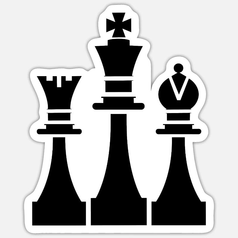 Chess Pieces Graphics - Sticker size S (10 x 10 cm) - white matte
