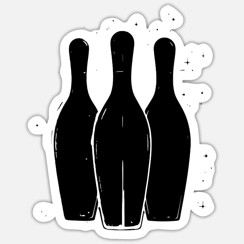 Bowling Drawing - Sticker size S (10 x 10 cm) - white matte
