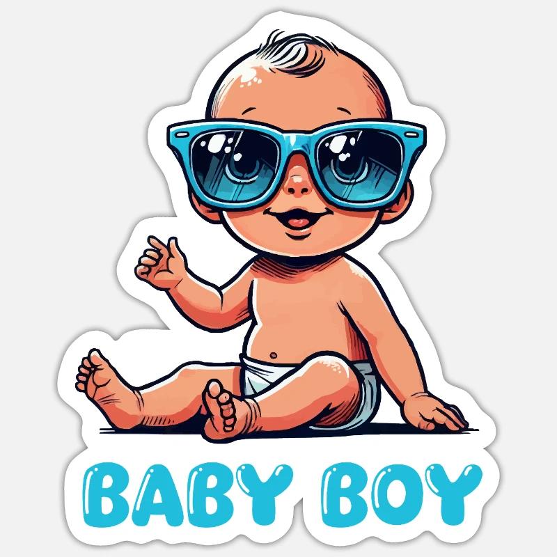 Bande dessinée pour bébé - Sticker taille S (10 x 10 cm) - blanc mat