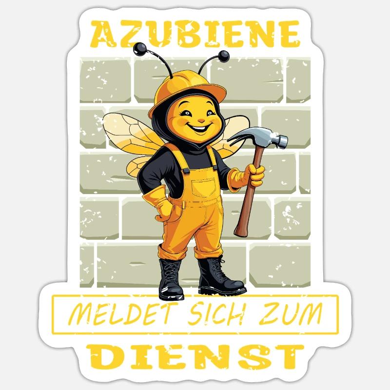Azubiene Handwerkerin - Sticker Größe S (10 x 10 cm) - Mattweiß