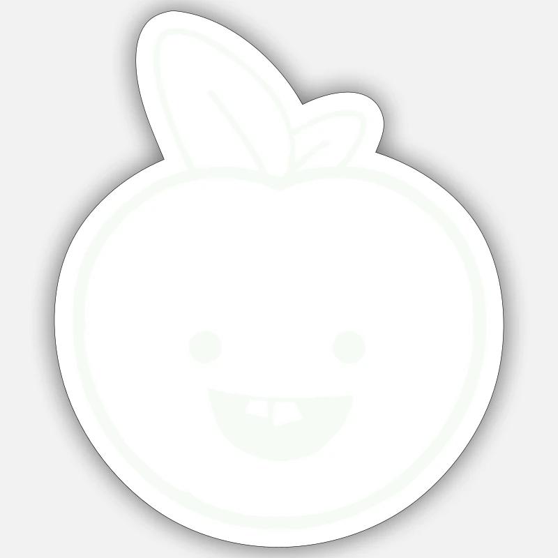 apple smile - Sticker size S (10 x 10 cm) - white matte