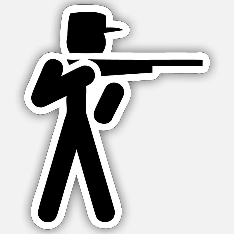 jäger - Sticker Größe S (10 x 10 cm) - Mattweiß