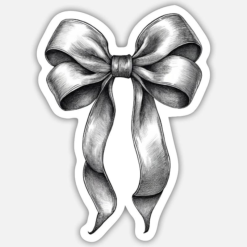 Eine Schleife - Sticker Größe S (10 x 10 cm) - Mattweiß