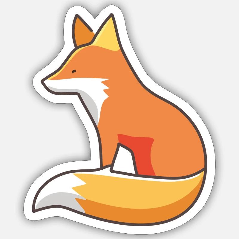 Simplyfox 01 - Sticker taille S (10 x 10 cm) - blanc mat