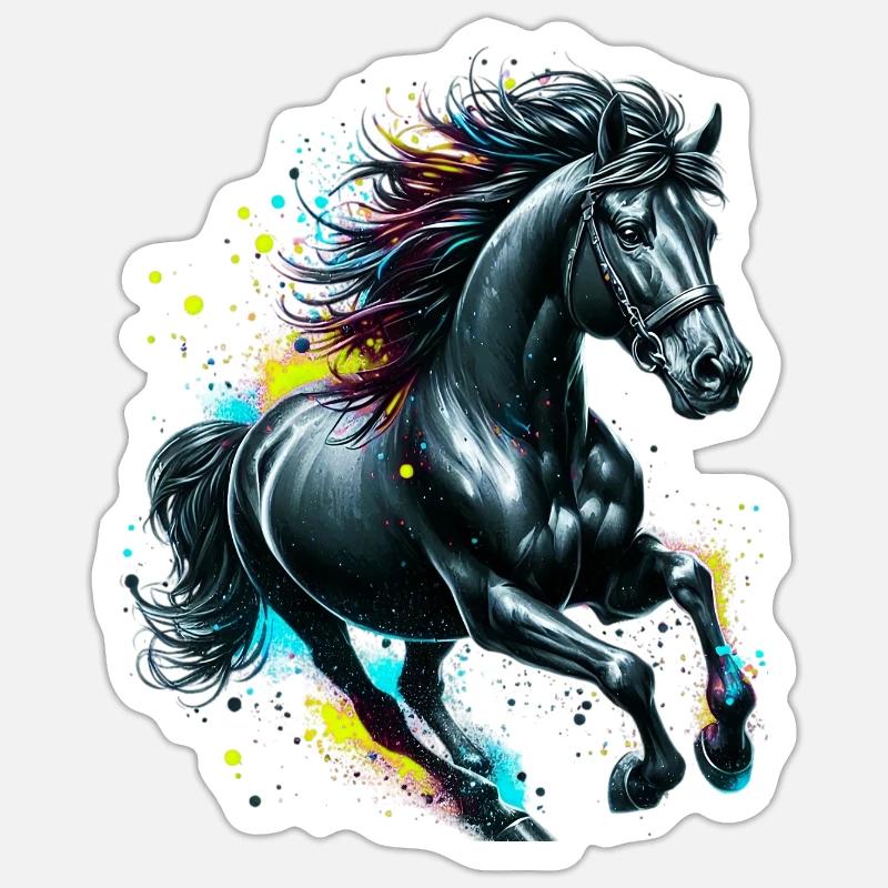 Pferd - Sticker Größe S (10 x 10 cm) - Mattweiß