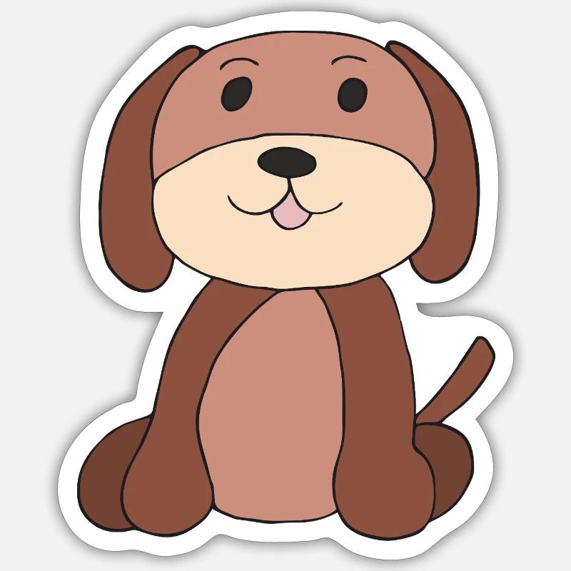 chien - Sticker taille S (10 x 10 cm) - blanc mat