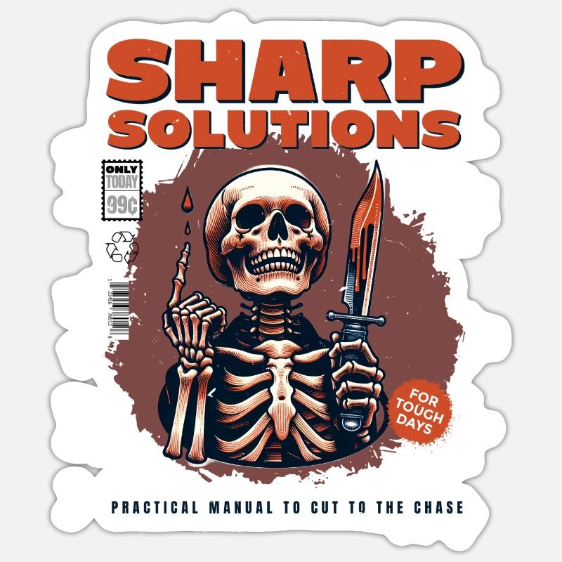 Skeleton with dagger Sticker size S (10 x 10 cm)