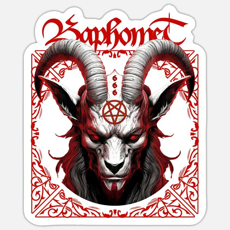 Baphomet - Sticker taille S (10 x 10 cm) - blanc mat