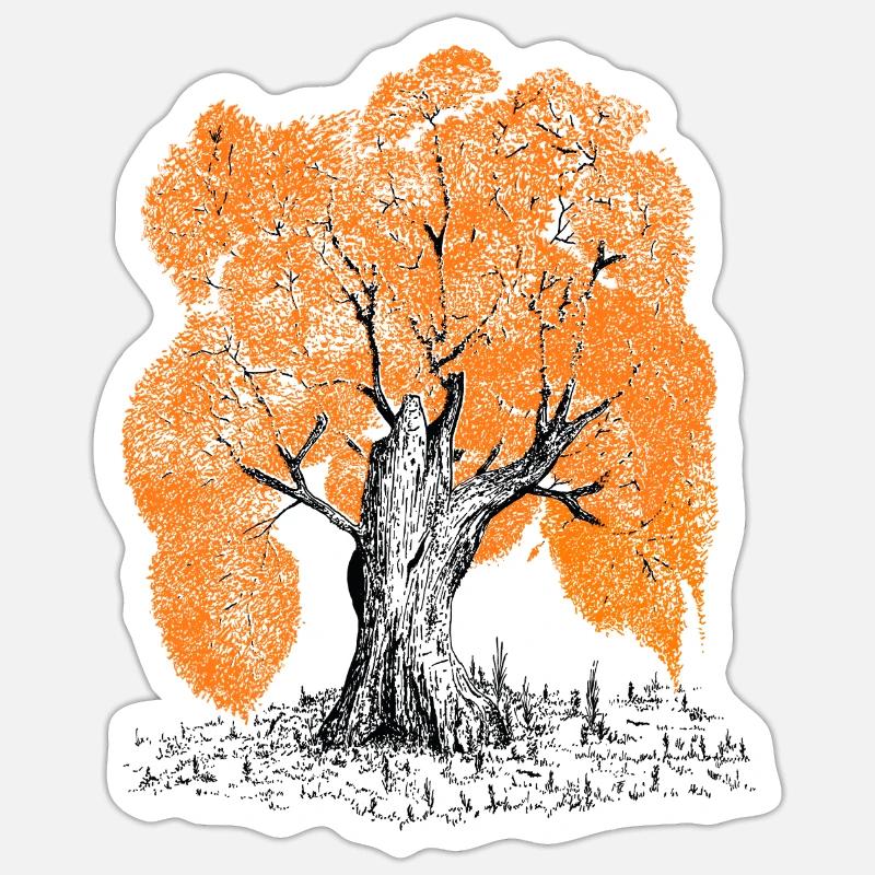 MJR - Oranger - Sticker taille S (10 x 10 cm) - blanc mat