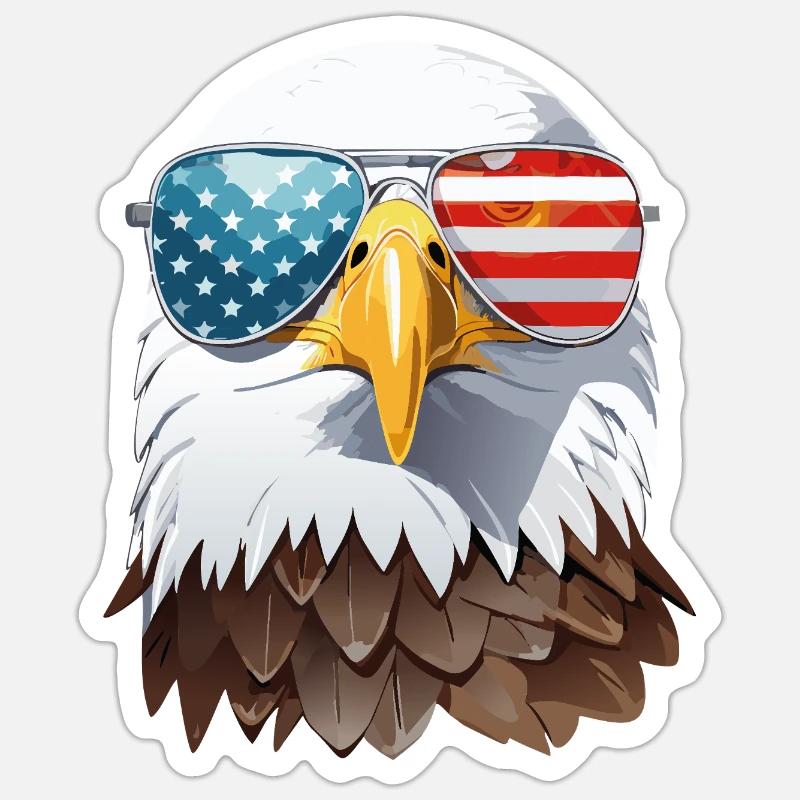 eagle head Sticker taille S (10 x 10 cm)