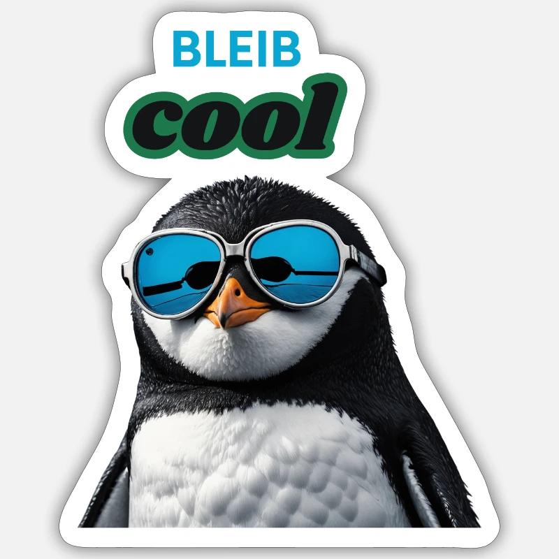 Bleib cool! Design - Sticker Größe S (10 x 10 cm) - Mattweiß
