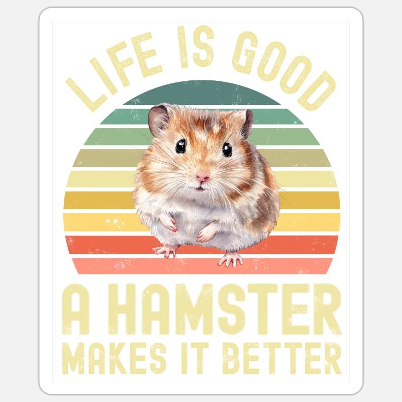 Hamster - Sticker taille S (10 x 10 cm) - blanc mat