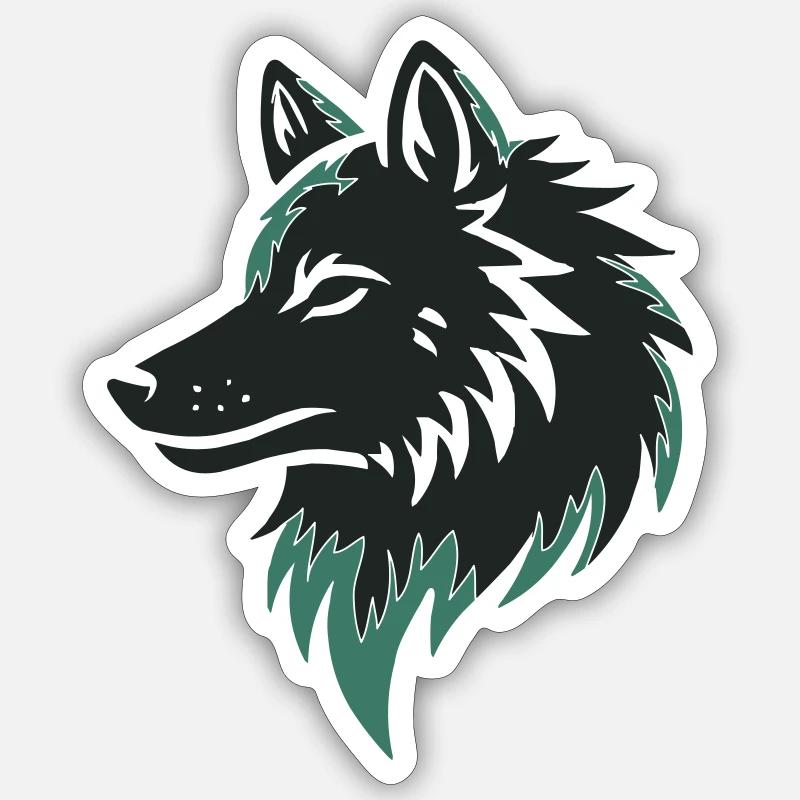 loup - Sticker taille S (10 x 10 cm) - blanc mat