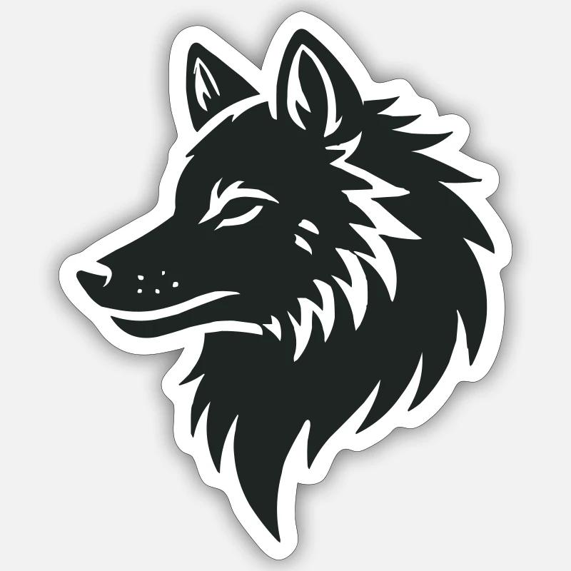 wolf - Sticker size S (10 x 10 cm) - white matte