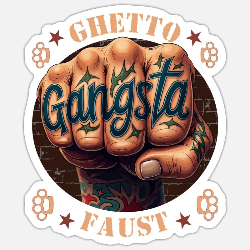 Ghetto Faust - Sticker size S (10 x 10 cm) - white matte