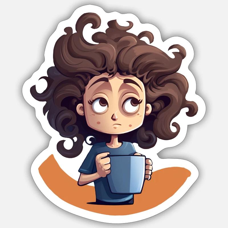 Verrückte Mama übermüdet - Sticker Größe S (10 x 10 cm) - Mattweiß