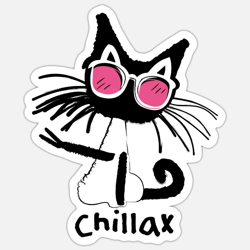 Chillax Cat - Sticker size S (10 x 10 cm) - white matte