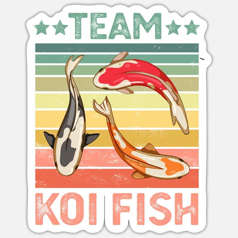 Poisson Koi - Sticker taille S (10 x 10 cm) - blanc mat
