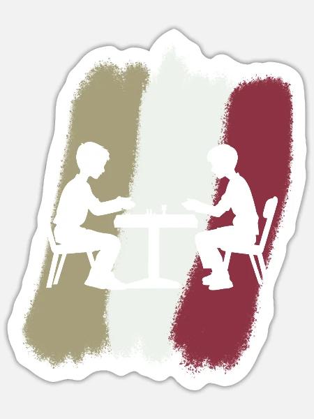 Brettspiele Strategie - Sticker Größe S (10 x 10 cm) - Mattweiß