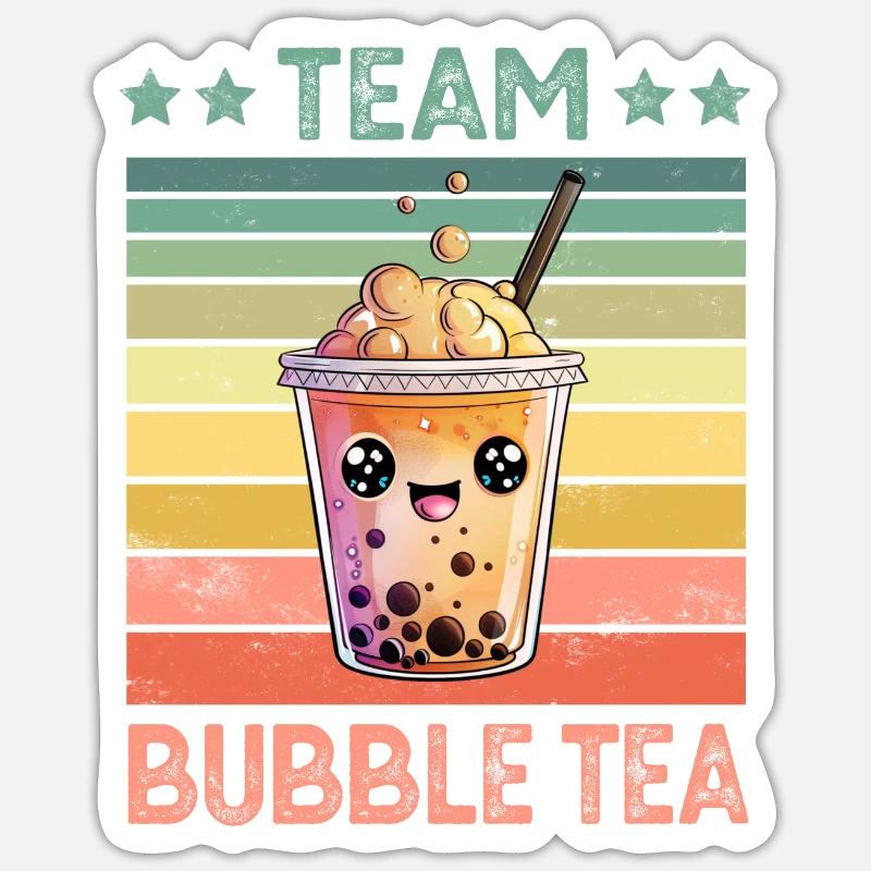 Bubble Tea - Sticker Größe S (10 x 10 cm) - Mattweiß