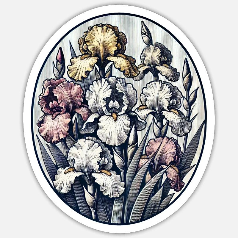 Iris - Sticker taille S (10 x 10 cm) - blanc mat