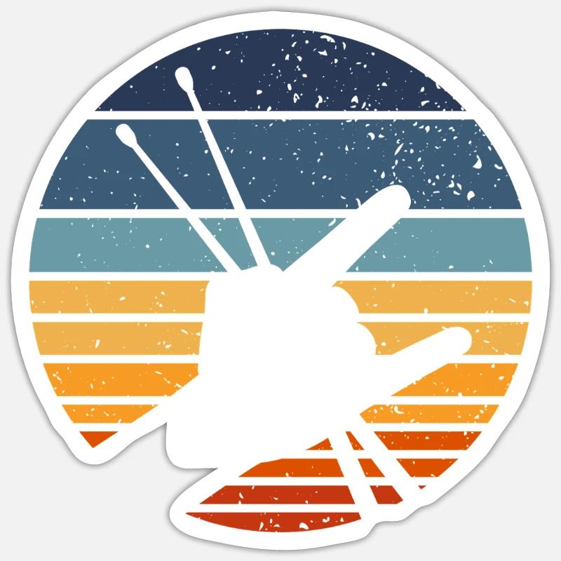 Retro Drumming Drumstick Drummer Sticker size S (10 x 10 cm)