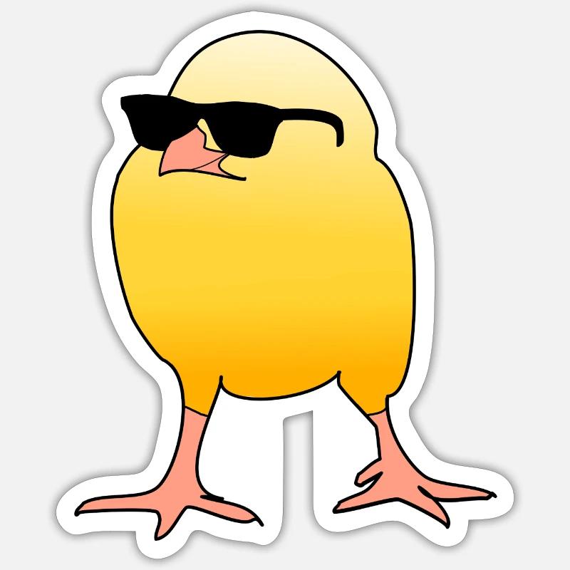 Cooles Küken - Sticker Größe S (10 x 10 cm) - Mattweiß