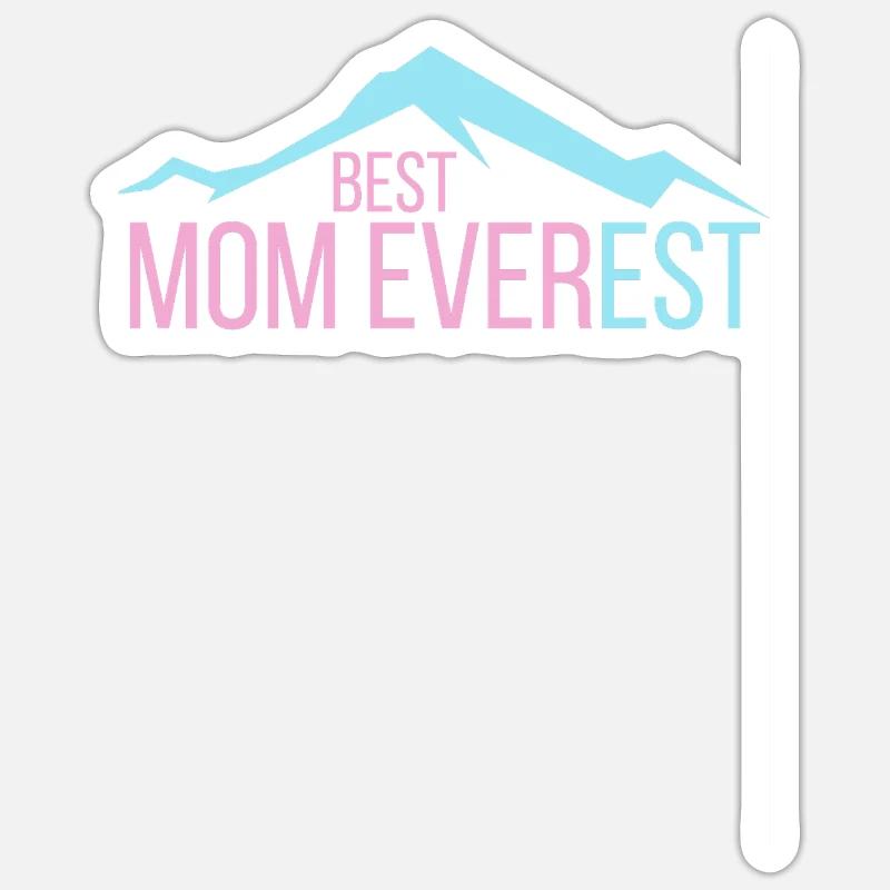 Beste Mutter aller Zeiten Mama Muttertag Mount Everest - Sticker Größe S (10 x 10 cm) - Mattweiß