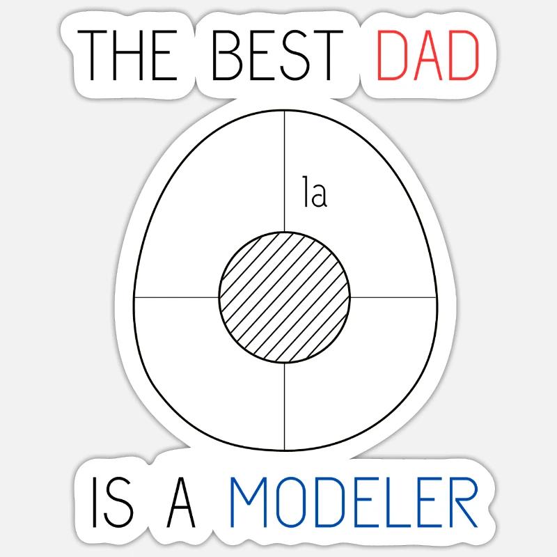 Der beste Vater ist ein Modellbauer - Cardboard Modeling Sticker Größe S (10 x 10 cm)