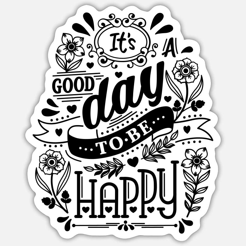 GoodDay - Sticker Größe S (10 x 10 cm) - Mattweiß
