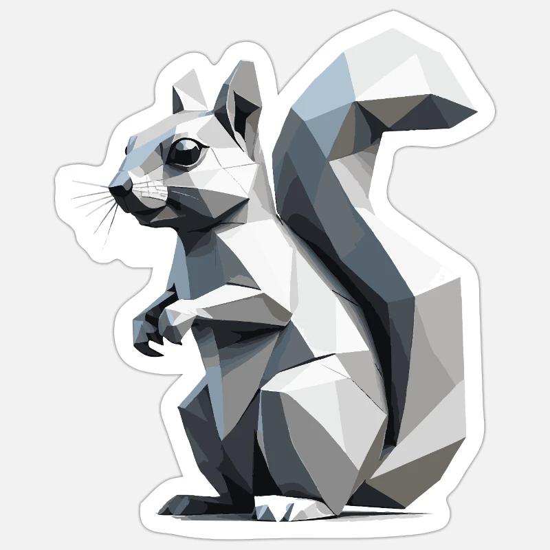 Squirrel - Cute Low Polygon Design Sticker size S (10 x 10 cm)