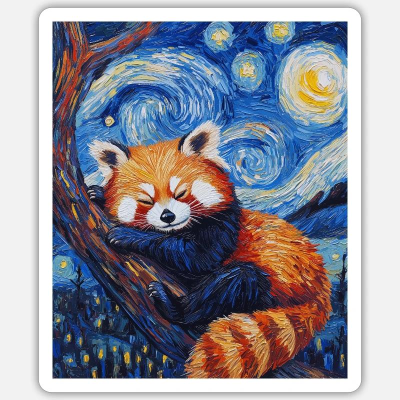 Red panda - Sticker size S (10 x 10 cm) - white matte