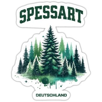 Spessart Allemagne Chemise Forêt Nature Randonnée - Sticker taille S (10 x 10 cm) - blanc mat - Devant