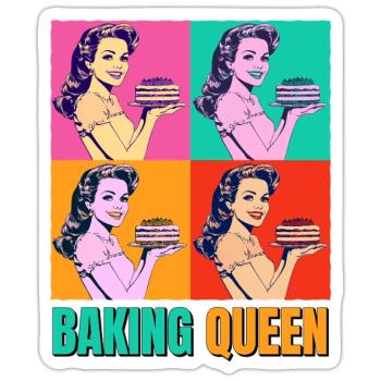 Baking Cake Baking Queen Baking Fairy Baker Pop Art - Sticker size S (10 x 10 cm) - white matte - Front