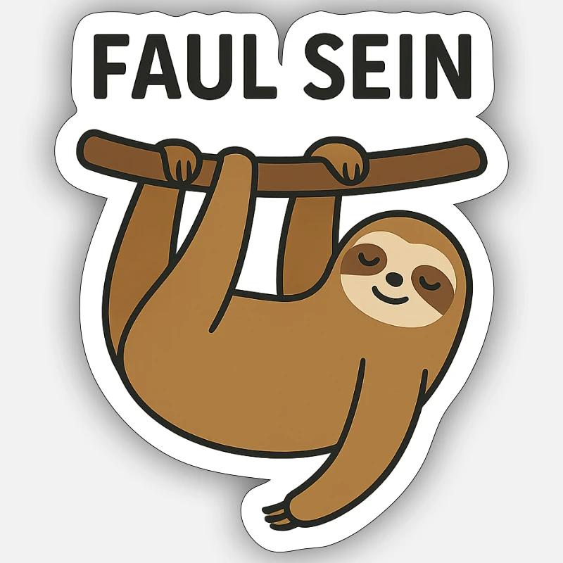 Faul sein - Sticker Größe S (10 x 10 cm) - Mattweiß