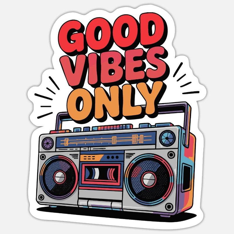 Juste de bonnes vibrations - Sticker taille S (10 x 10 cm) - blanc mat