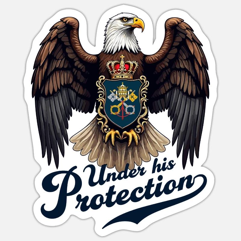 Eagle the Protector - Sticker size S (10 x 10 cm) - white matte