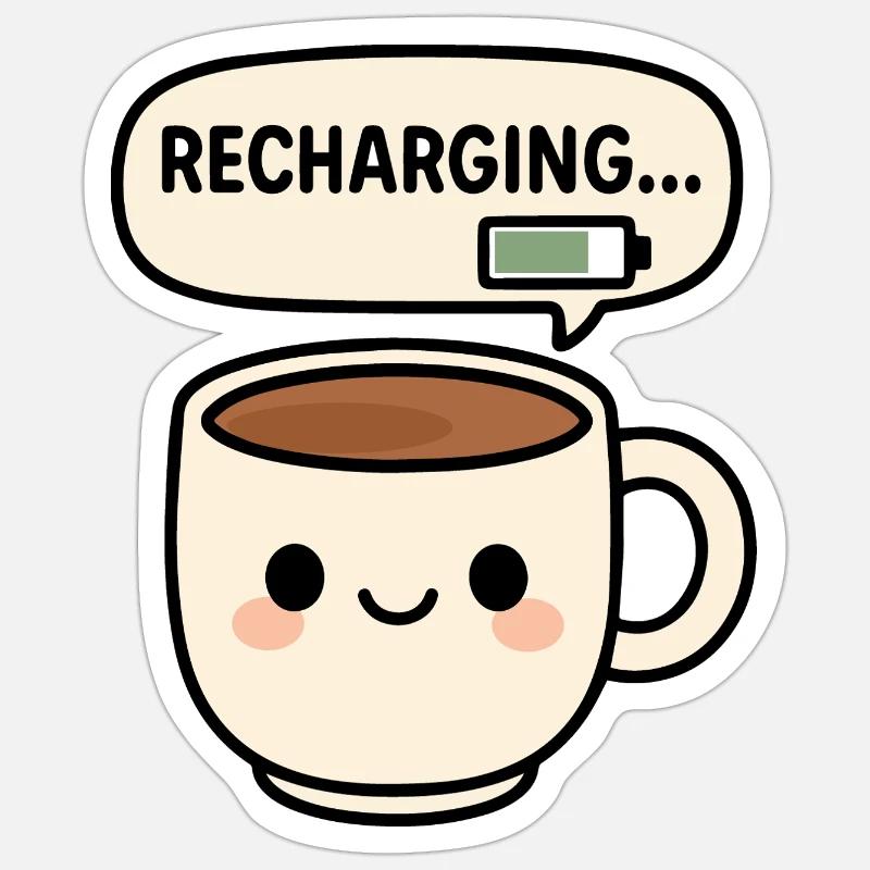 Mug de recharge - Sticker taille S (10 x 10 cm) - blanc mat