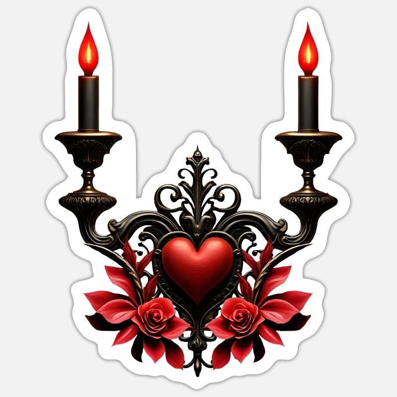 Romance gothique : Passion cachée. - Sticker taille S (10 x 10 cm) - blanc mat