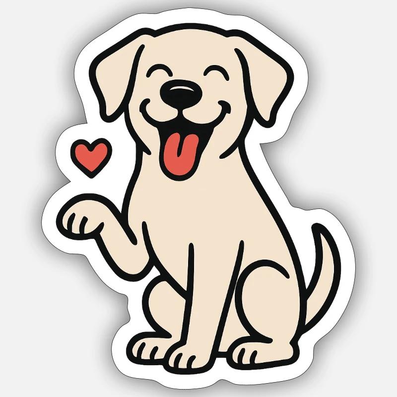 Décoration graphique joyeuse comme un chien Sticker taille S (10 x 10 cm)