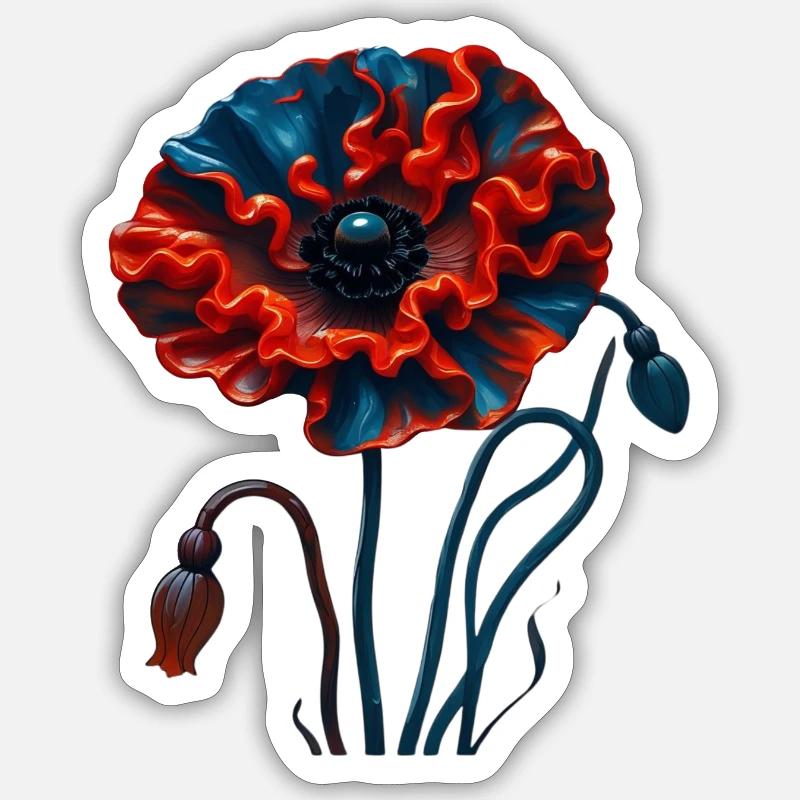 Mohnblume Sticker Größe S (10 x 10 cm)