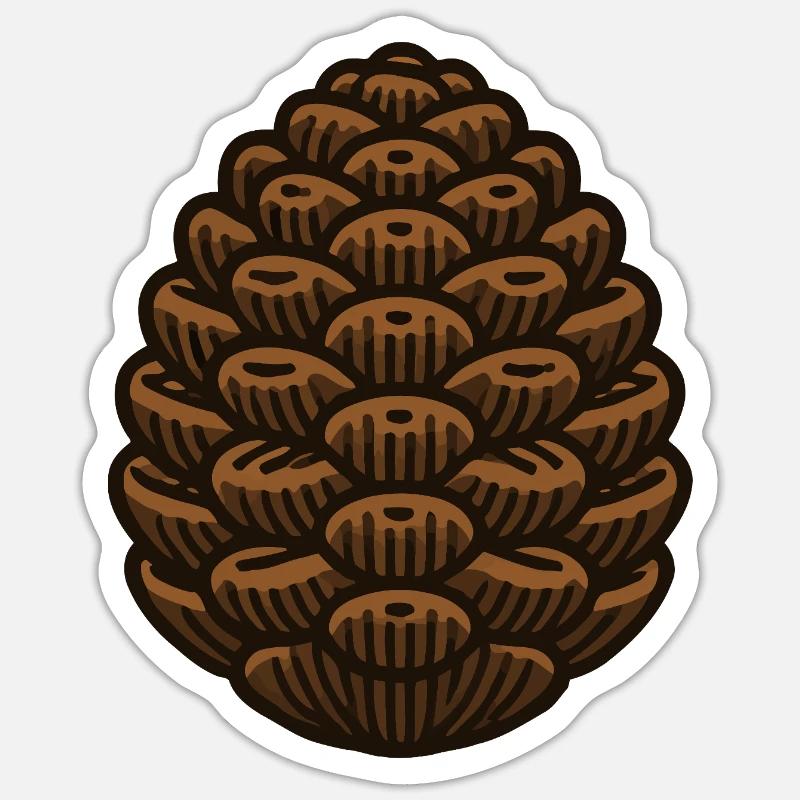 Pine cone - Sticker size S (10 x 10 cm) - white matte