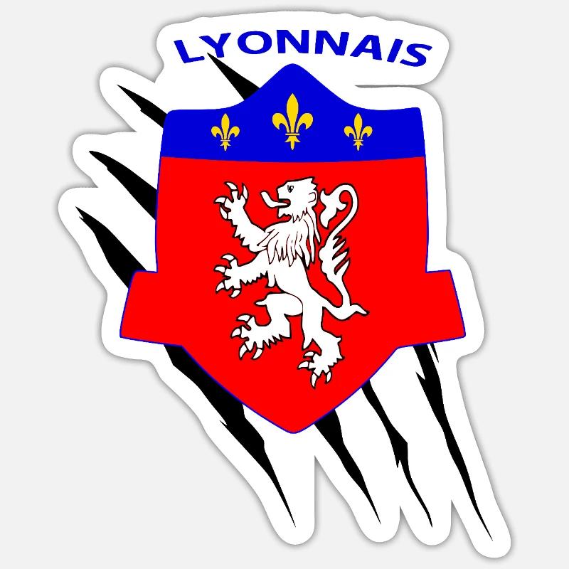 Lyonnais - Sticker taille S (10 x 10 cm) - blanc mat