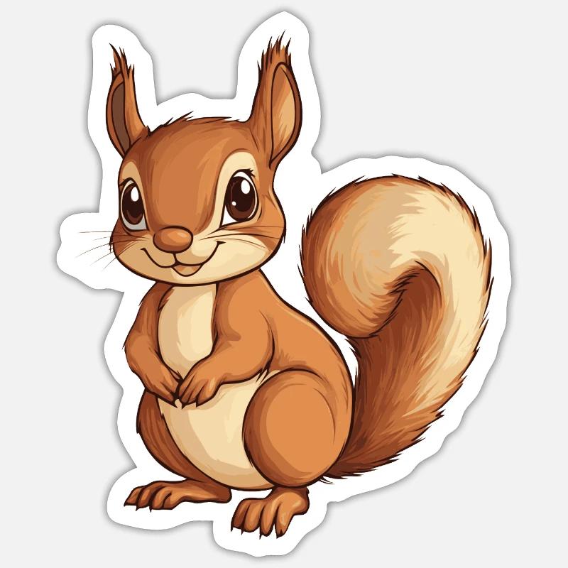 Écureuil - Sticker taille S (10 x 10 cm) - blanc mat