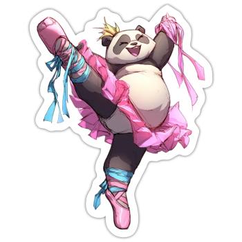 Panda Ballerina - Sticker Größe S (10 x 10 cm) - Mattweiß - Vorne
